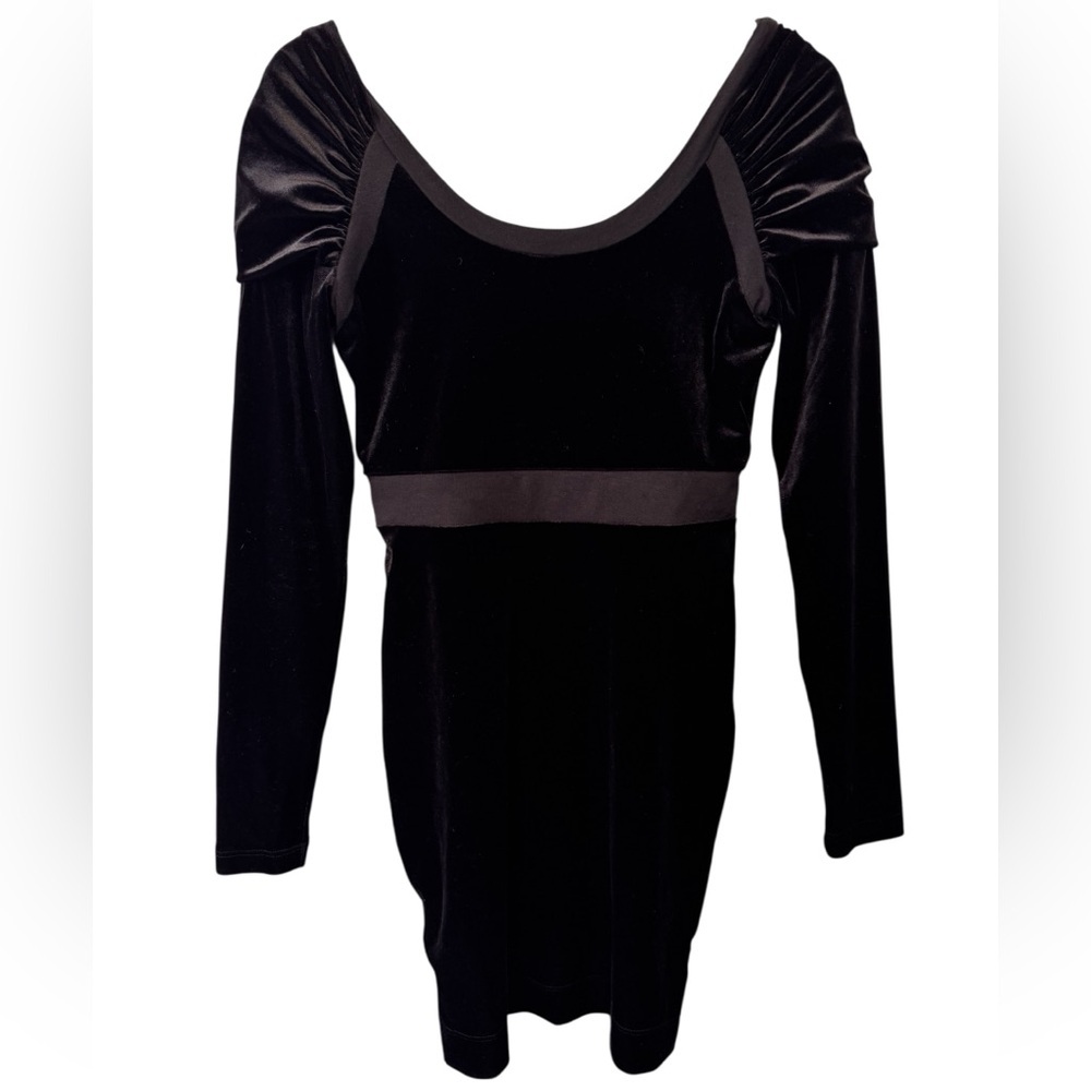 BCBGeneration Velvet Body-con Dress Long Puff Sleeve Size XS Holidays